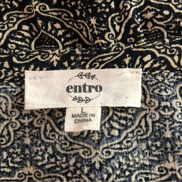Entro Women’s Top Long Sleeve Black/Cream Lace Size Large - Picture 7 of 10